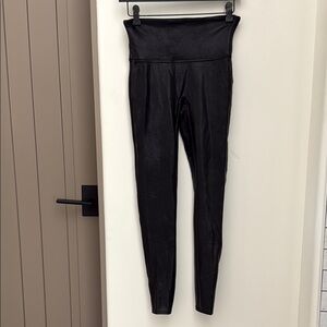 SPANX Black Metallic Leggings